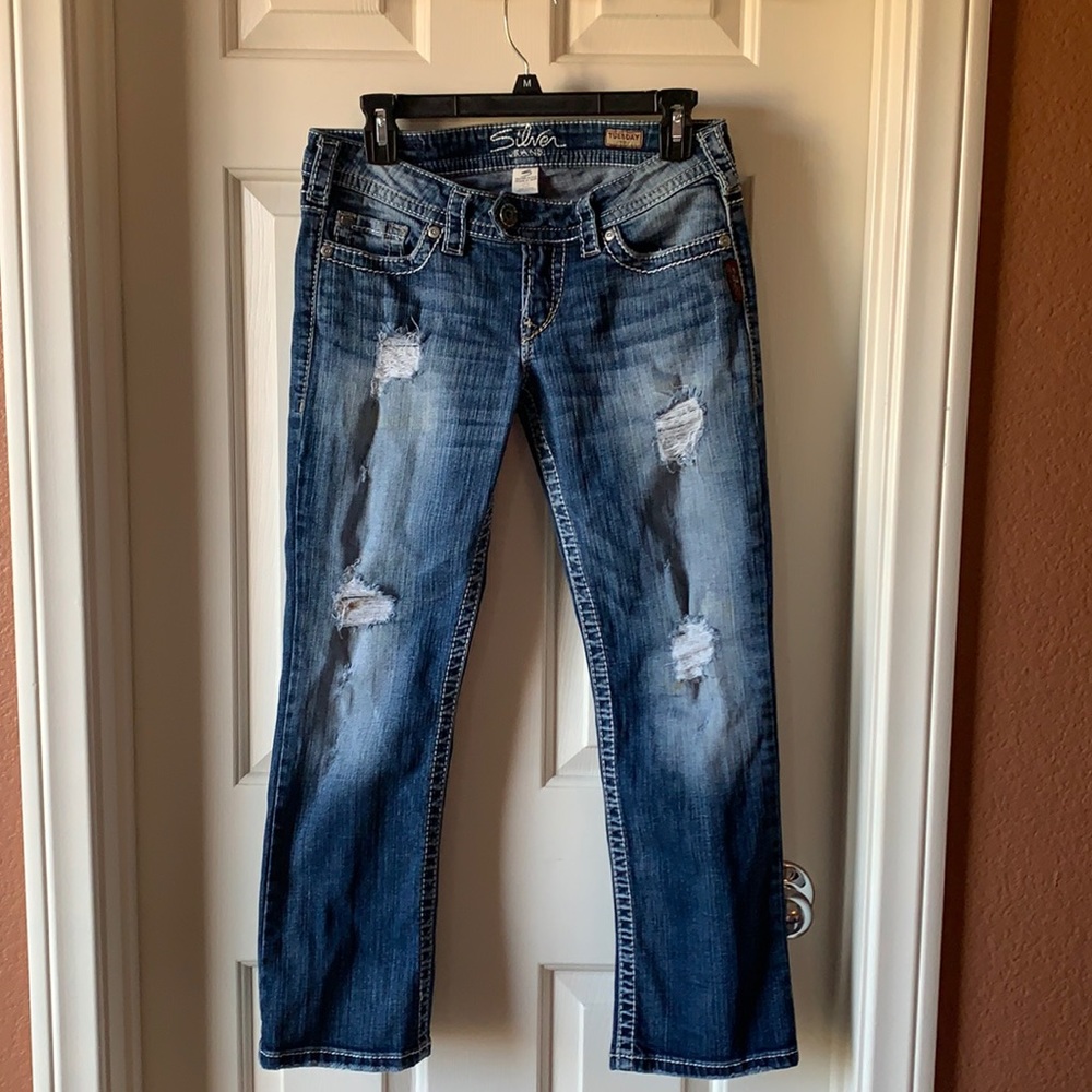 Distressed Blue Jeans